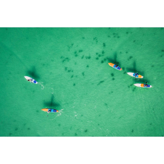 Stand-Up-Paddling – Eine entspannte Fahrt entlang der Halbinsel, mindestens 3 Personen mit einem Instruktor.